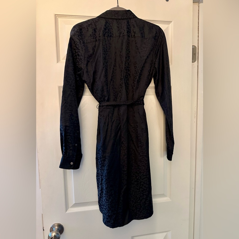 UNTUCKit Anna Black Leopard Long Sleeve Dress Size 6 NWOT - Picture 2 of 7